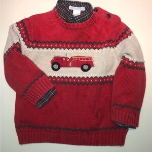 Vintage/HTF Red Fire Truck Sweater